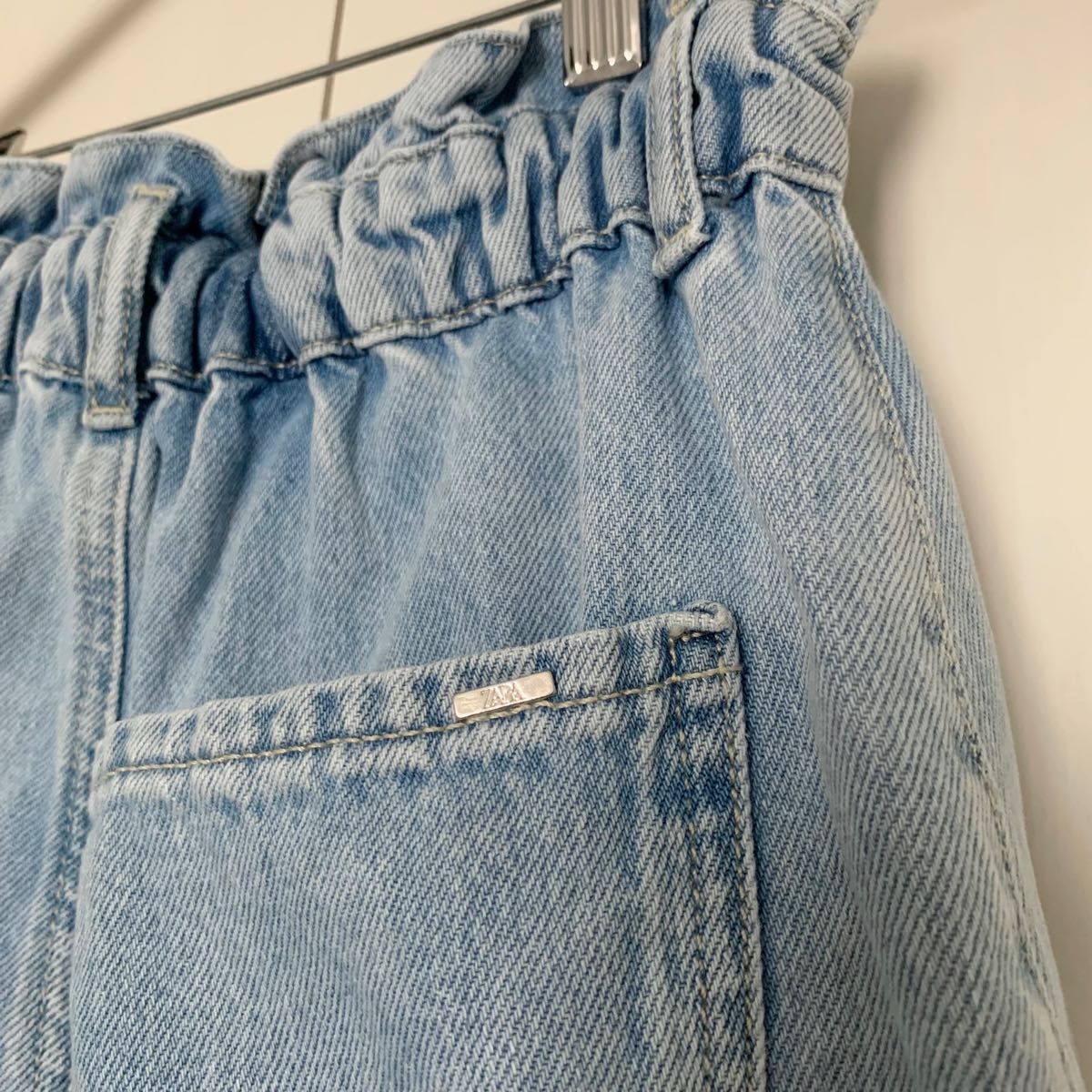 ZARA ハイライズ バギー ペーパーバッグ デニムパンツ 36 ライト ZARA ハイライズ バギー ペーパーバッグ デニムパンツ 36 ライト