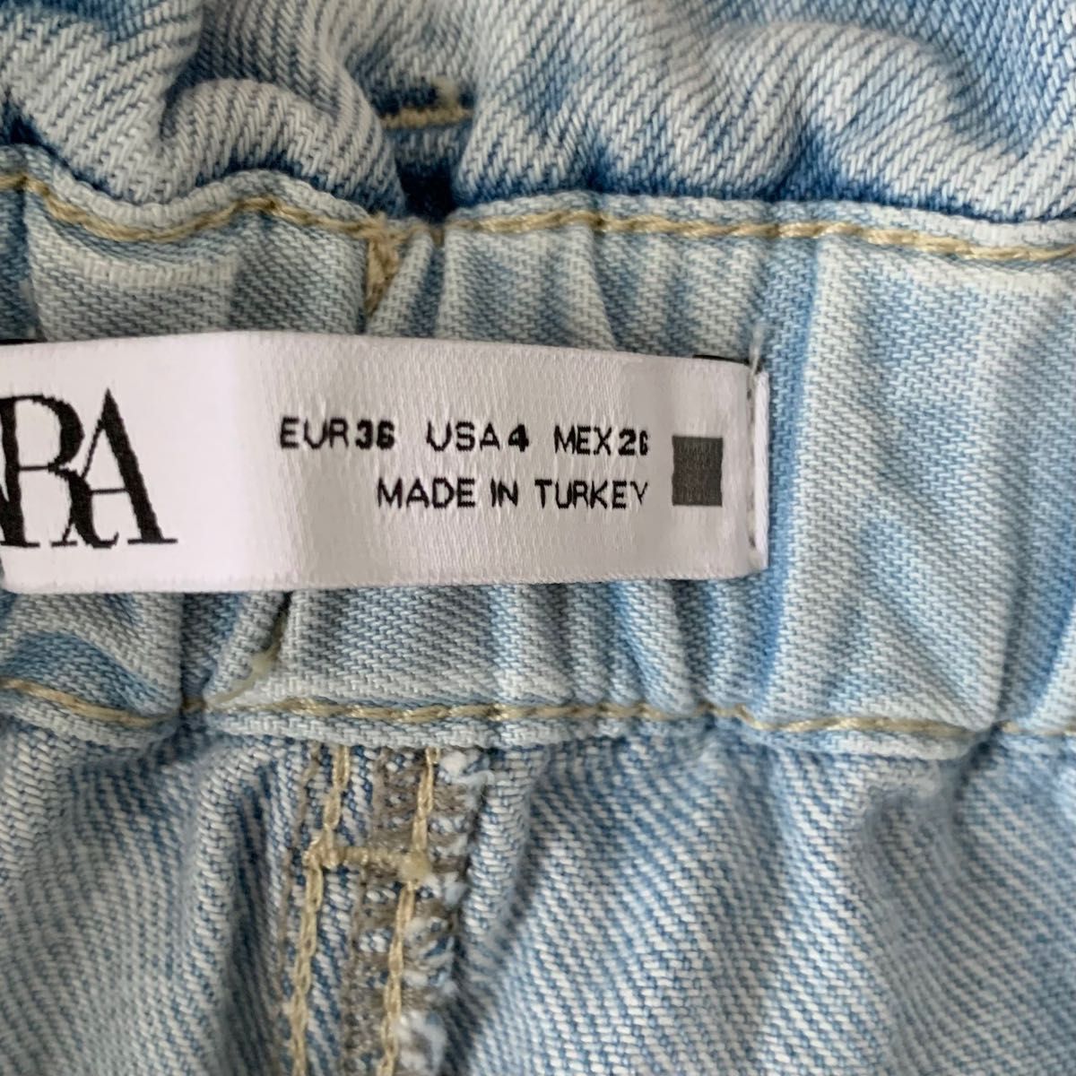 ZARA ハイライズ バギー ペーパーバッグ デニムパンツ 36 ライト ZARA ハイライズ バギー ペーパーバッグ デニムパンツ 36 ライト