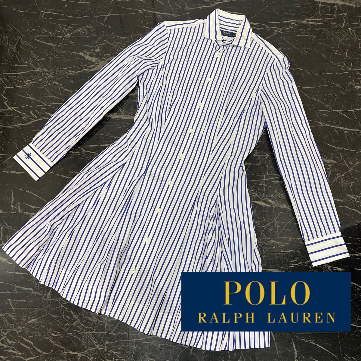 【美品】POLO RALPH LAUREN ポロラルフローレン  シャツワンピース ストライプシャツワンピース