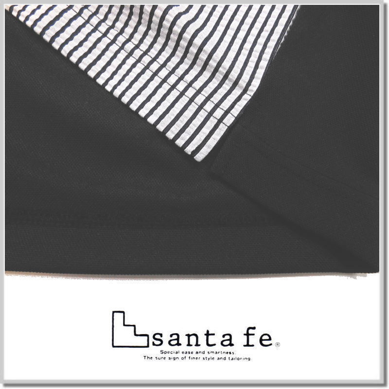 サンタフェ santa fe 異素材ドッキングポロ 85816-19(BLACKxMONOTONE)-50(XL) 配色切り替え半袖ポロシャツ カットソー_画像5