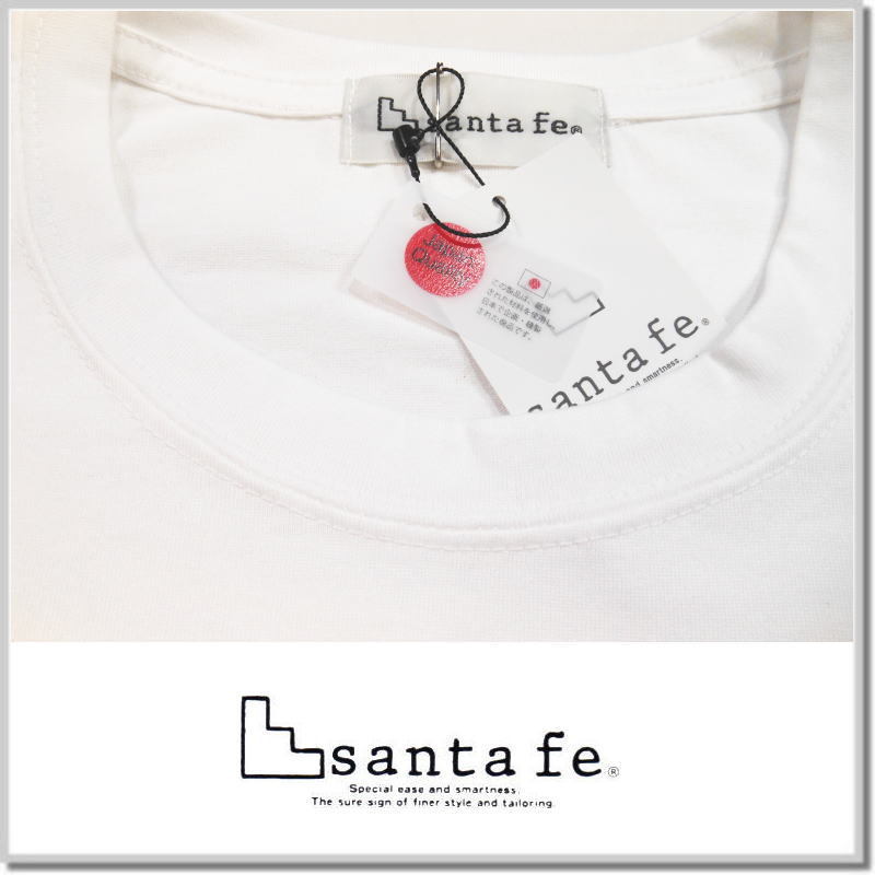 サンタフェ santa fe 天竺スパンコールロゴTシャツ 85803-02(WHITExWHITE)-50(XL) 半袖Tシャツ カットソー_画像2