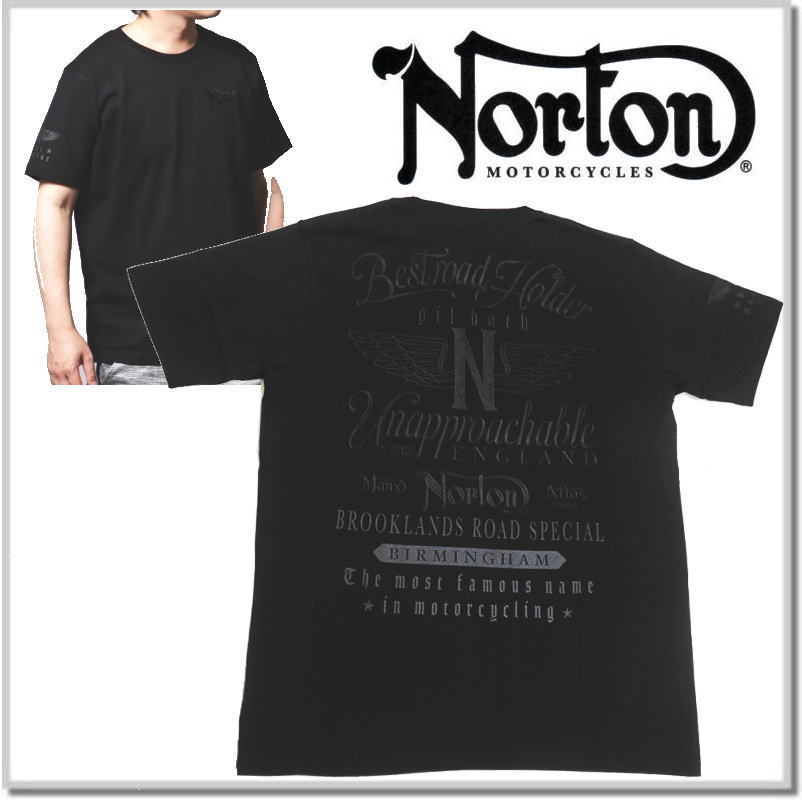 ノートン Norton モーターサイクル ブラック T 232N1024-L 半袖Tシャツ カットソー_画像1