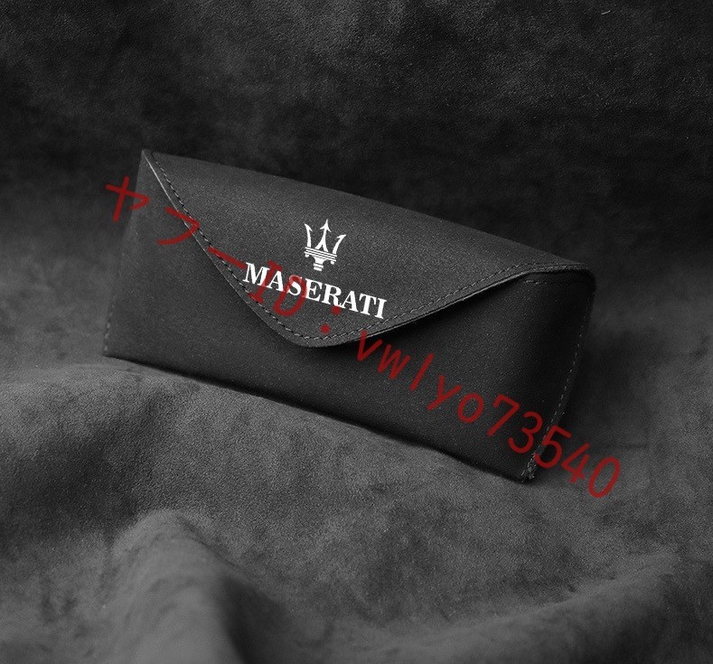 マセラティ Maserati 車載サングラス収納 メガネボックス 車用メガネケース サンバイザー 収納ケース アルカンターラ素材●ブラック_画像3