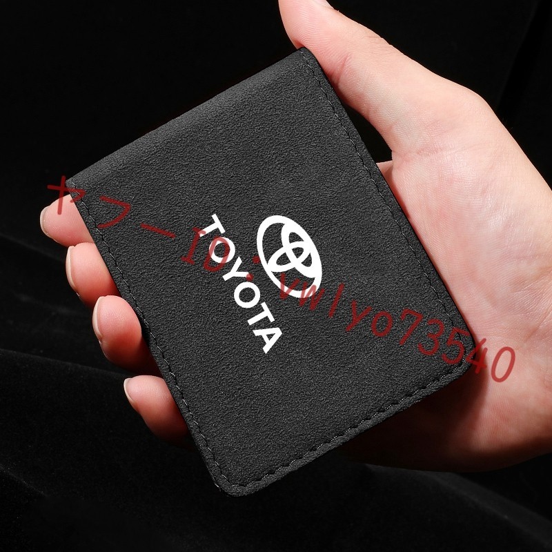 トヨタ TOYOTA カードケース 免許証ケース カードホルダー 名刺ファイル カード入れ クレジットカードケース アルカンターラ●ブラック_画像2