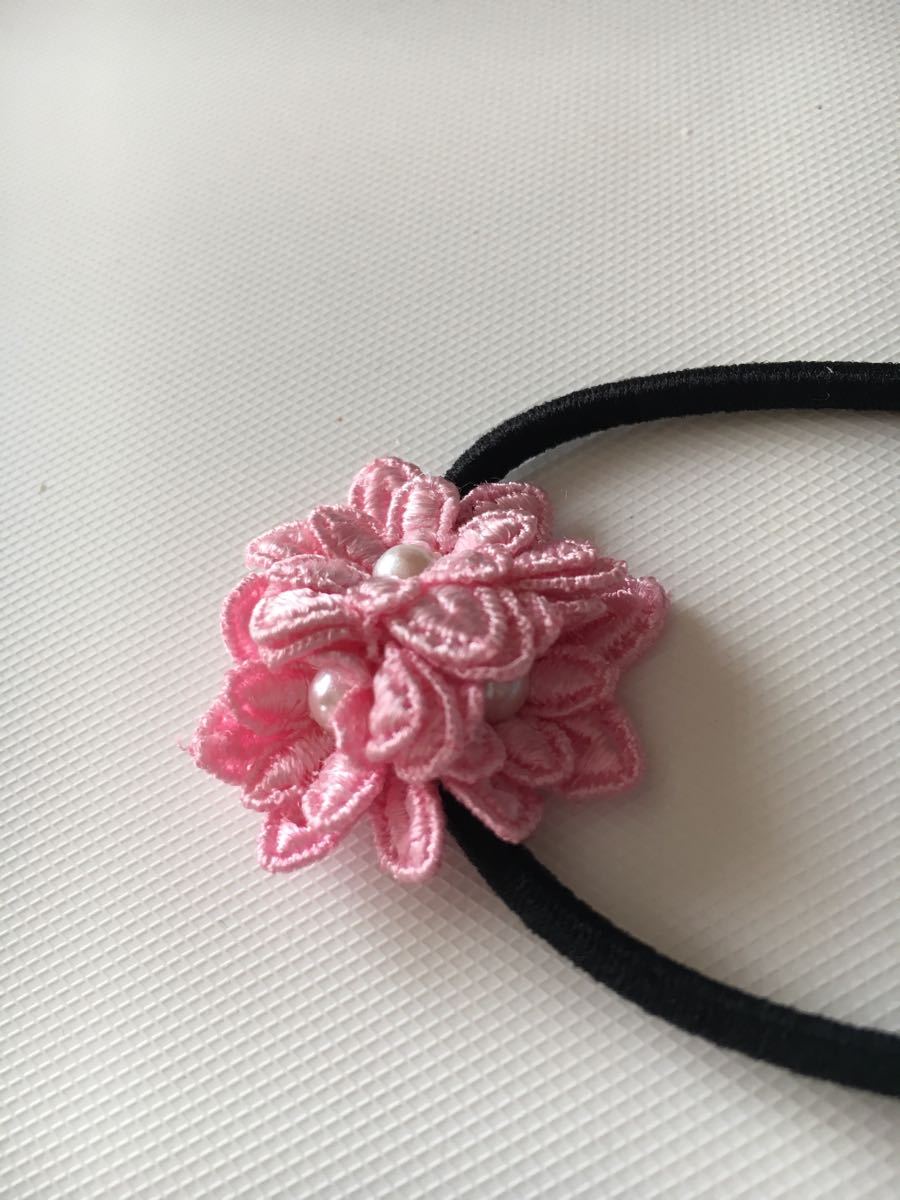  new goods unused aller au litpa- ruby z pink flower hair elastic 