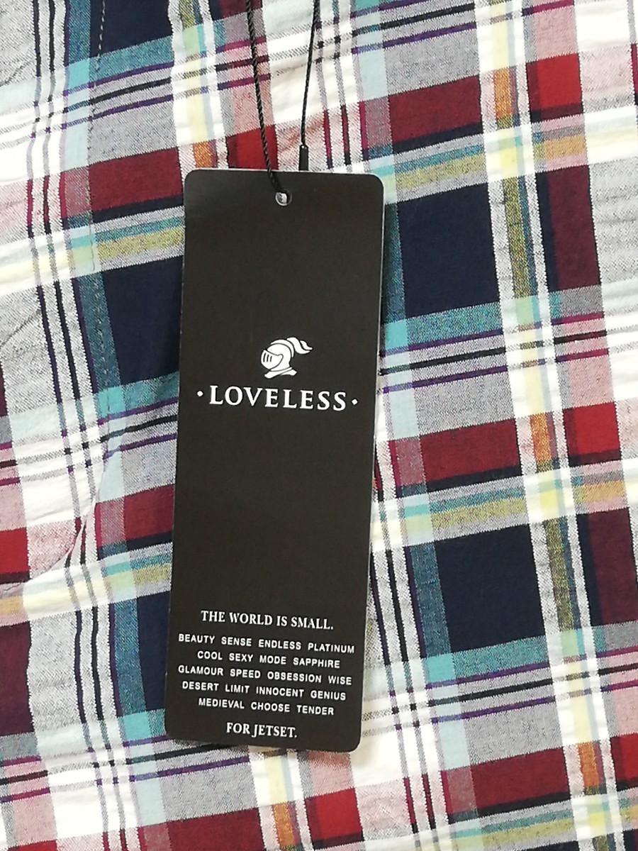 新品タグ付★LOVELESS ラブレス★スカル刺繍入りチェック柄ハーフパンツ★ウエスト73★激安早い者勝ち◎ゆうパケット無料発送◎_画像2