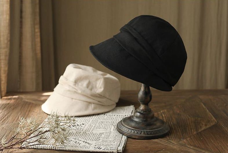 UVカット帽子キャスケット小顔効果UP 持ち運便利紫外線最大100％カット熱中症対策帽子 レディース　ブラック_画像8