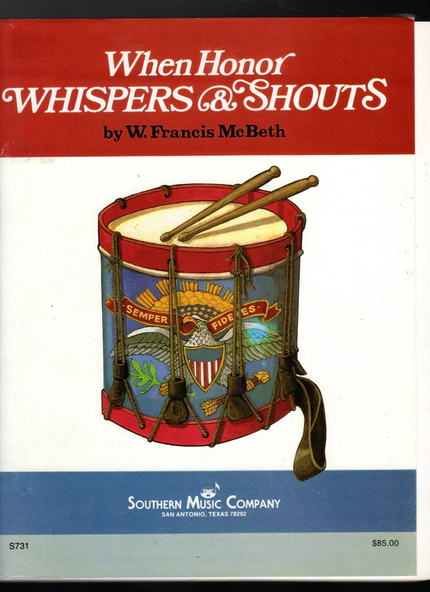 吹奏楽楽譜/W.フランシス・マクベス:ウェン・オナー・ウィスパーズ・アンド・シャウツ/試聴可/When Honor Whispers & Shouts_画像1