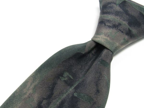 NINO CERRUTI(nino cell ti) silk necktie leaf pattern 839527C130R10B