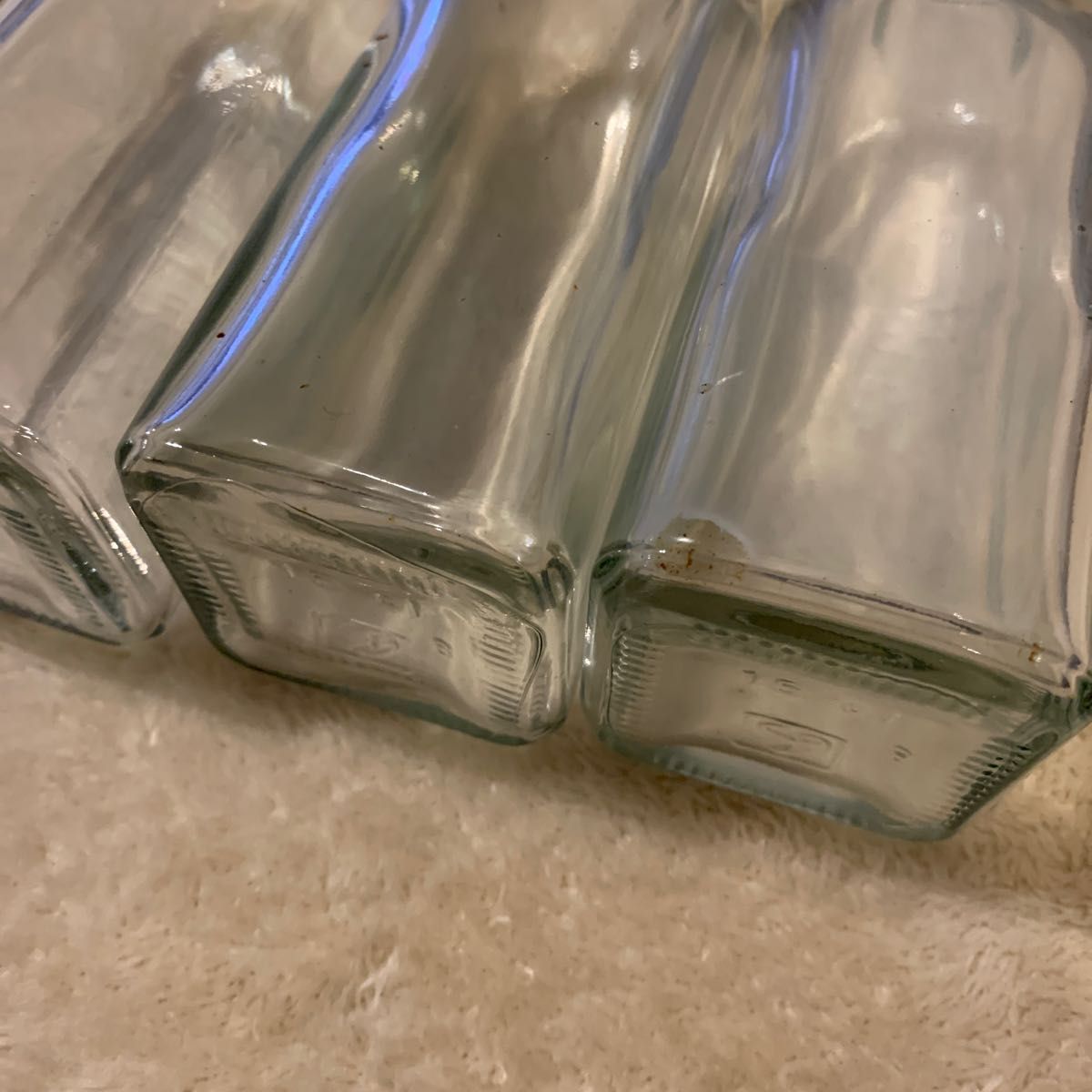 アンティークガラス瓶3個　レトロ　一輪挿し　花瓶　フラワーベース　インテリア