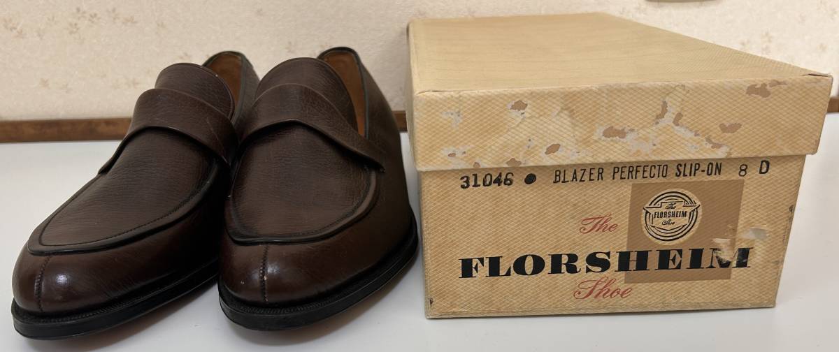箱付きデッドストック 60s Florsheim フローシャイム 31046 ローファー 8D 63年3月製? スリッポン