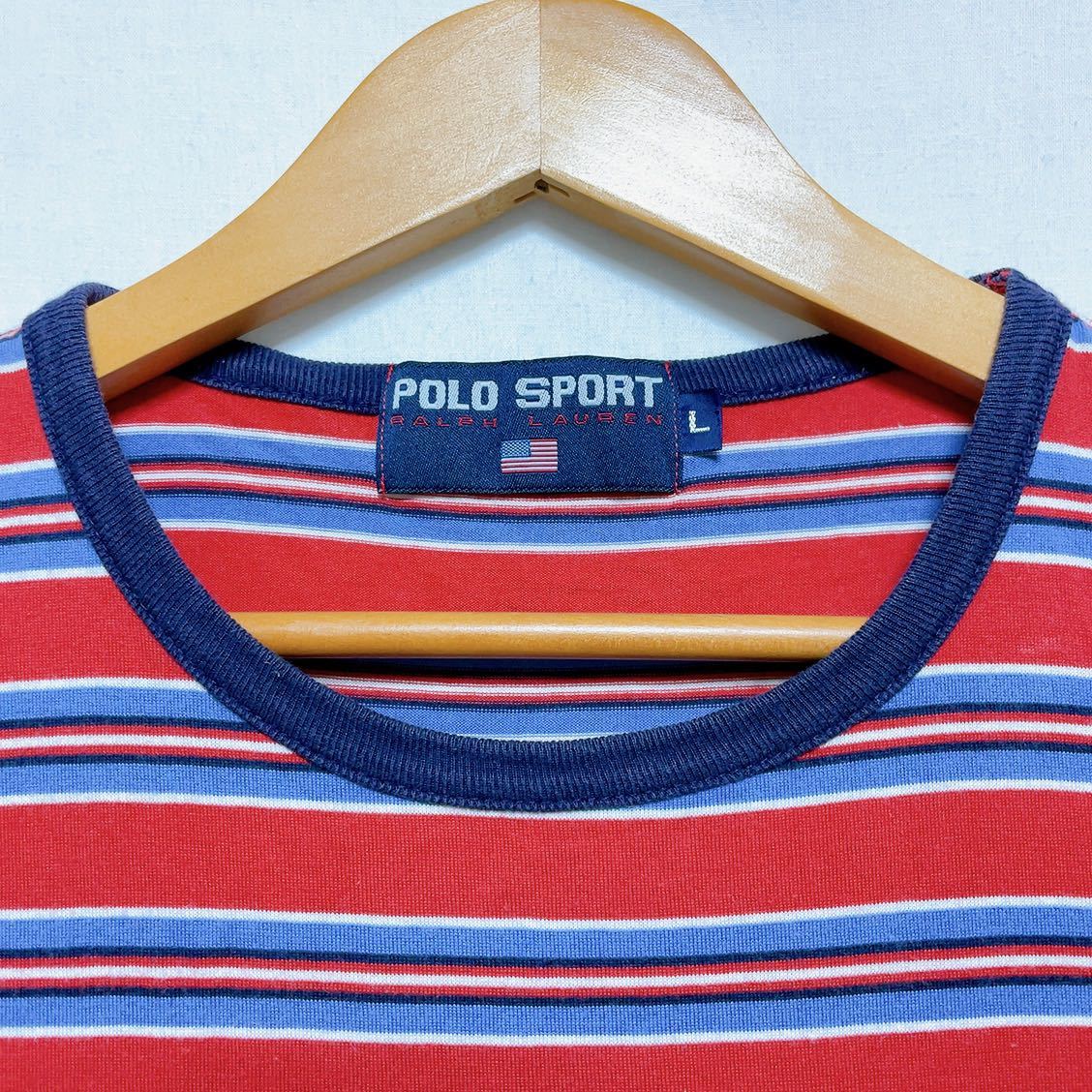 90s POLO SPORT RALPH LAUREN ポロスポーツ ボーダー ポケット Tシャツ ラルフローレン オールド ビンテージ_画像3