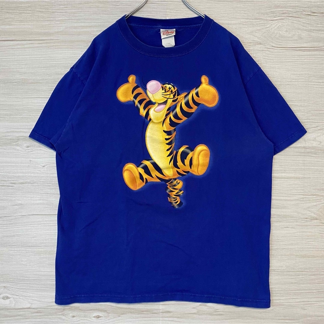 【入手困難】Disney ディズニー クマのプーさん Tシャツ ティガー 両面プリント 半袖 海外 90s 一点物 キャラクター ヴィンテージの画像2