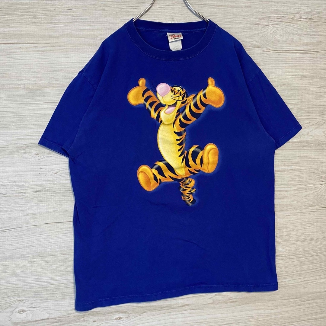 【入手困難】Disney ディズニー クマのプーさん Tシャツ ティガー 両面プリント 半袖 海外 90s 一点物 キャラクター ヴィンテージの画像4