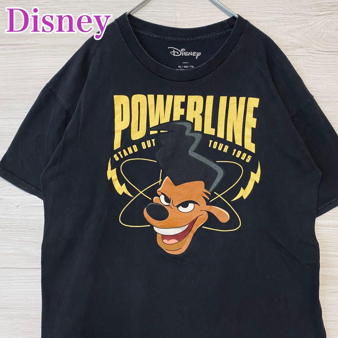 【入手困難】Disney ディズニー グーフィー パワーライン Tシャツ XLサイズ 両面デザイン 海外 一点物 キャラクター ヴィンテージ