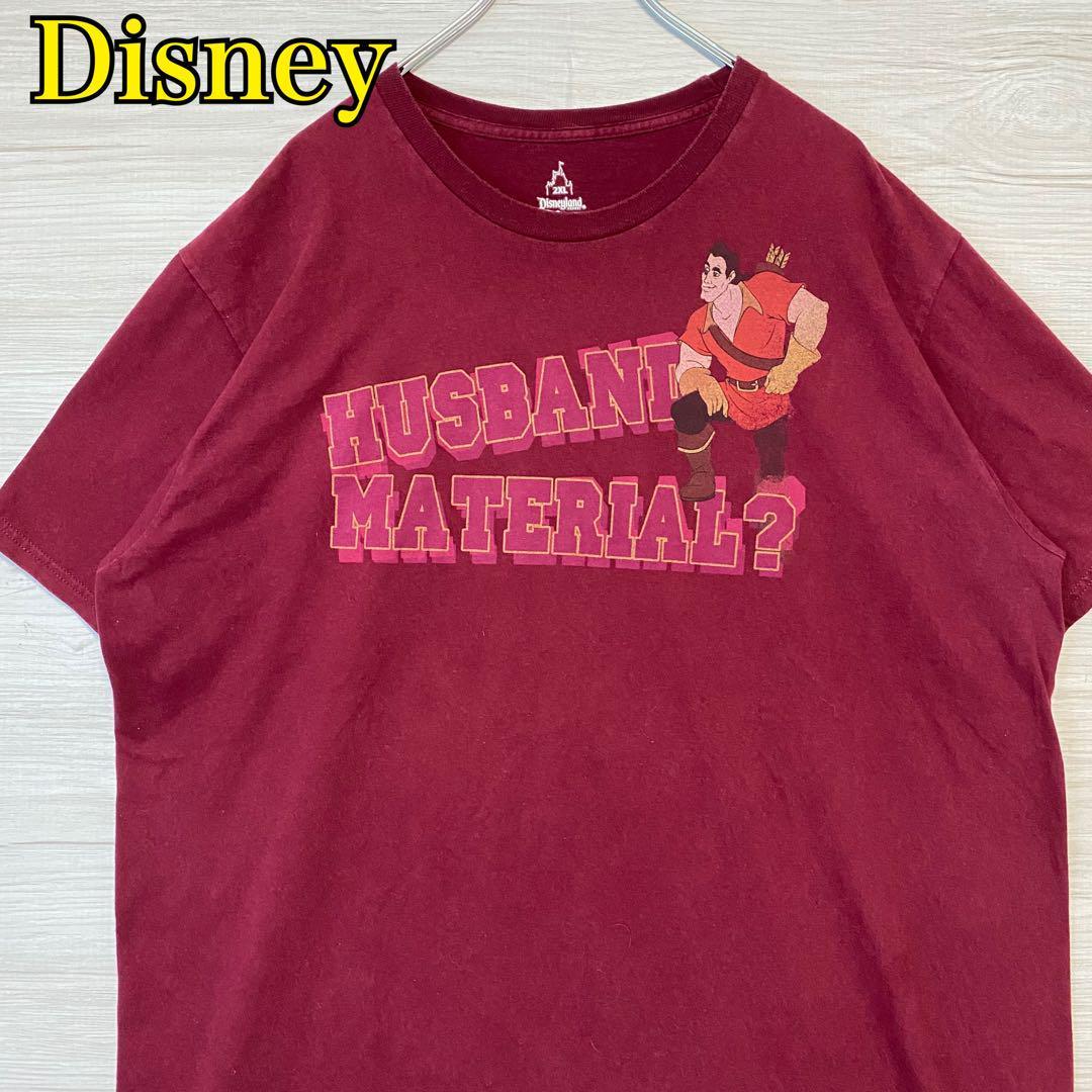 【入手困難】Disney ディズニー　美女と野獣　ガストン　Tシャツ　2XLサイズ　海外輸入　一点物　キャラクター　ゆったり　オーバーサイズ
