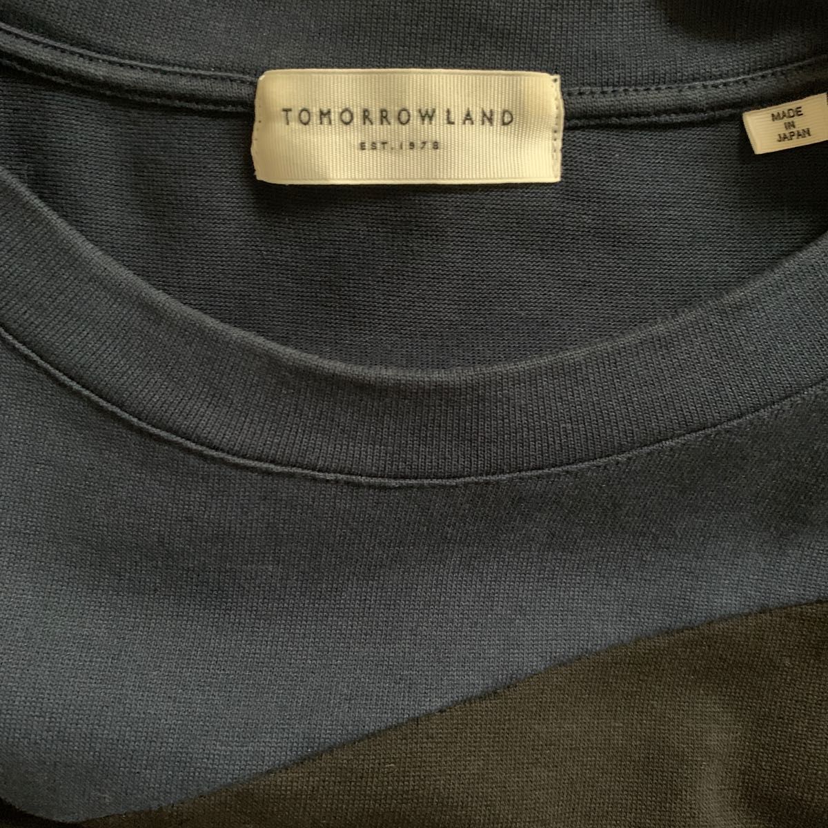 TOMORROWLAND MEN パネルボーダーTシャツ XS（S相当）ネイビー×黒