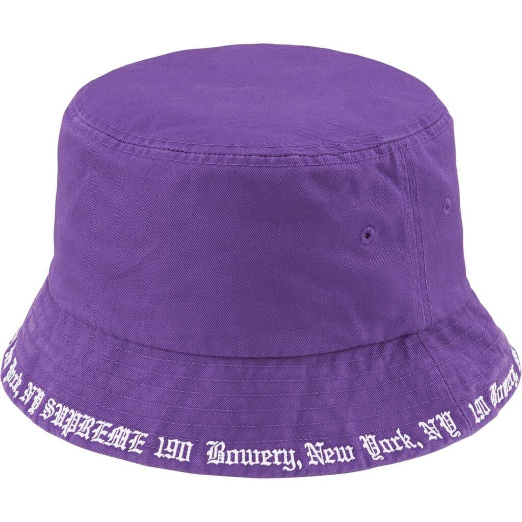 送料無料 S/M 紫 Supreme Embroidered Brim Crusher Purple シュプリーム エンプロイダリー クラッシャー ハット バケハ 23SS BoxLogo 新品_画像1