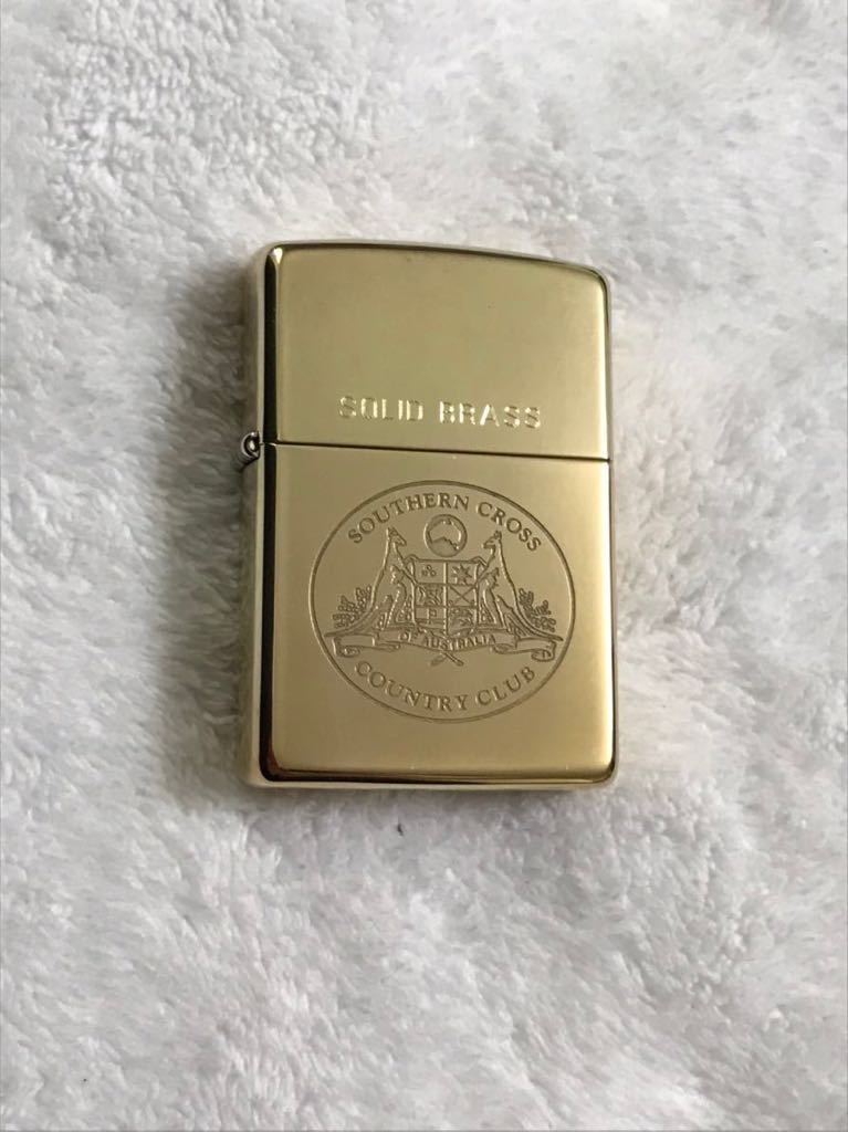 Zippo ジッポー SOLID BRASS SOUTHERN CROSS COUNTRY CLUB 真鍮 オイルライター ソリッドブラス ZIPPO 1994年製 未使用品 solid brass