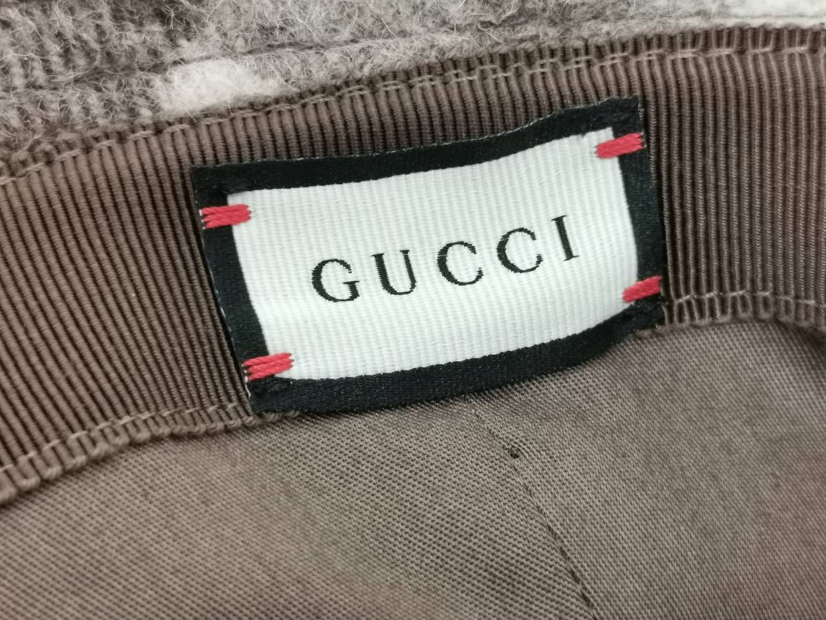 新品 GUCCI グッチ バケットハット キャップ 帽子 XL ロゴ 刺繍