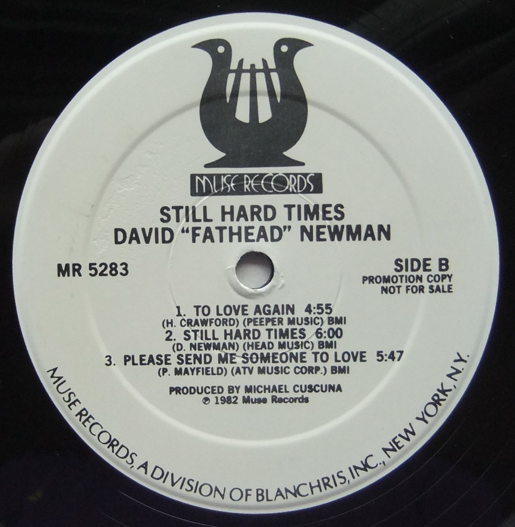 ◆ DAVID FATHEAD NEWMAN / Still Hard Times ◆ Muse MR 5283 (Promo) ◆_画像4