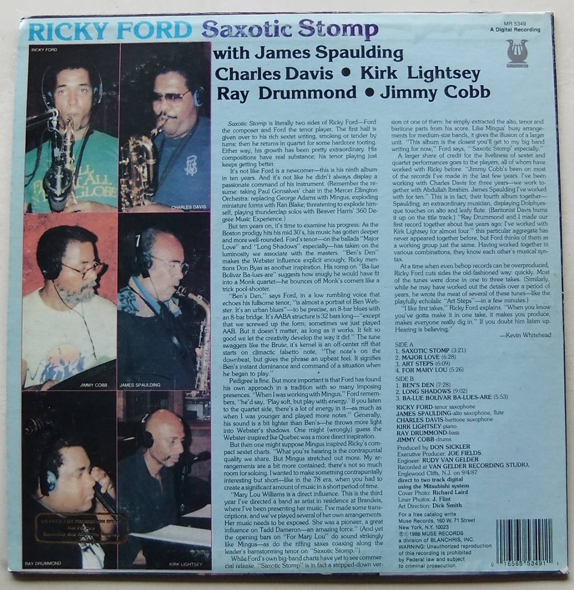 ◆ RICKY FORD / Saxotic Stomp ◆ Nuse MR 5349 (VAN GELDER/Promo) ◆_画像2