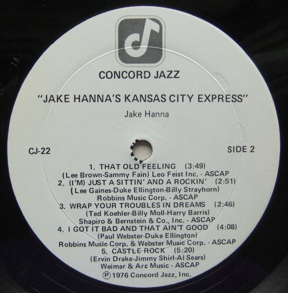 ◆ JAKE HANNA / Kansas City Express ◆ Concord Jazz CJ-22 ◆_画像4