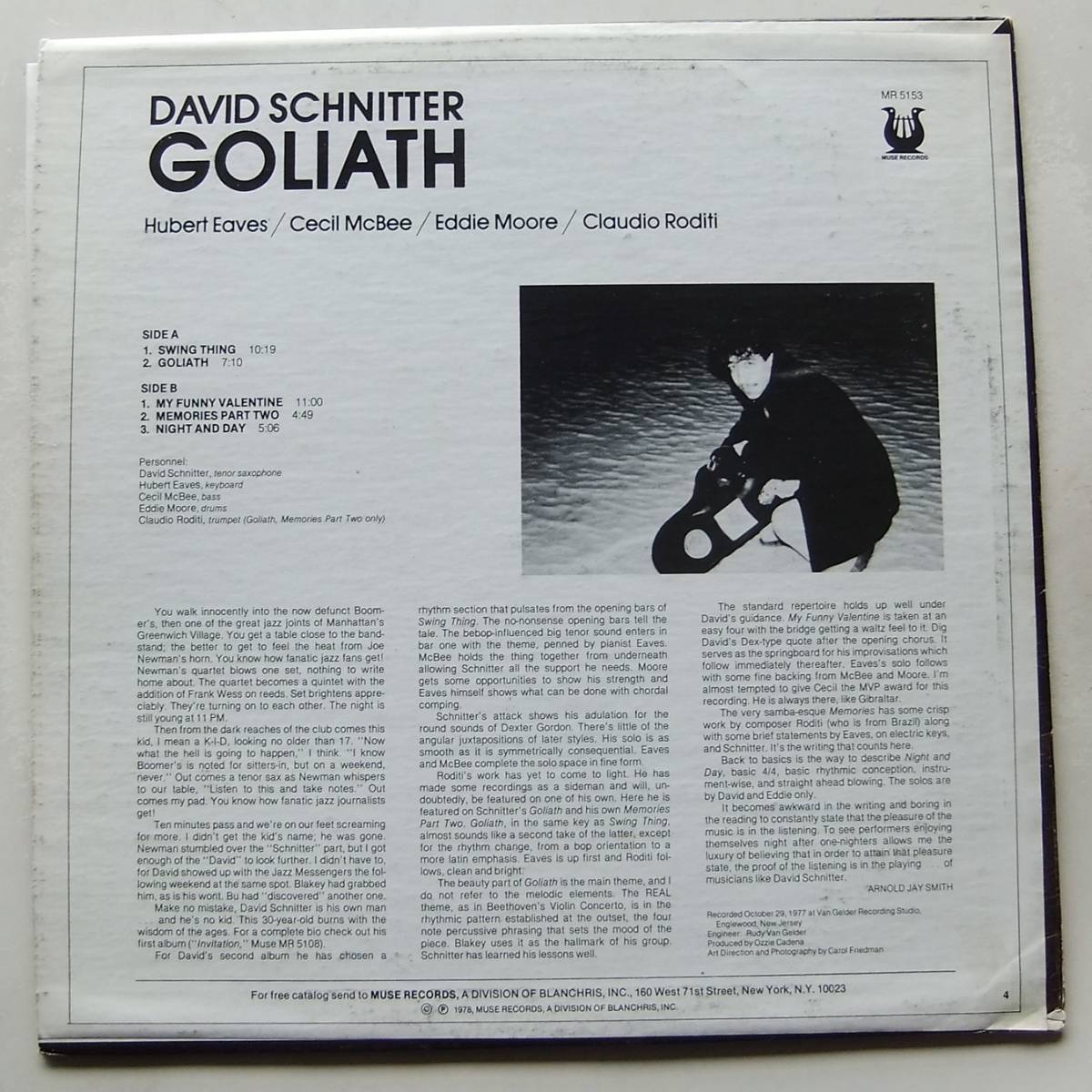◆ DAVID SCHNITTER / Goliath ◆ Muse MR 5153 (VAN GELDER/Promo) ◆_画像2