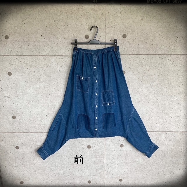 NONA*[ metamorphosis playing ] sarouel pants Denim piece .. blue 