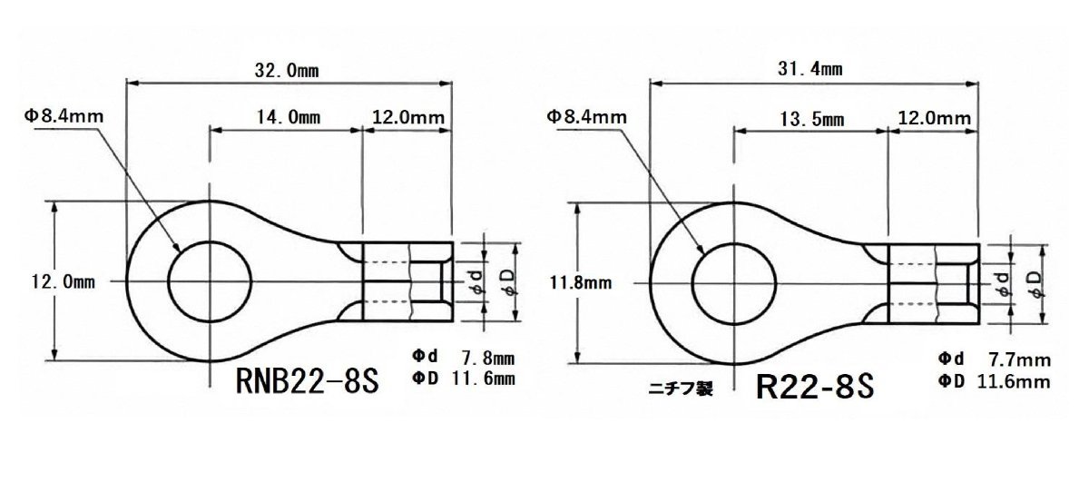  pressure put on terminal RNB22-8S(R22-8S interchangeable goods )!1 piece 170 jpy!