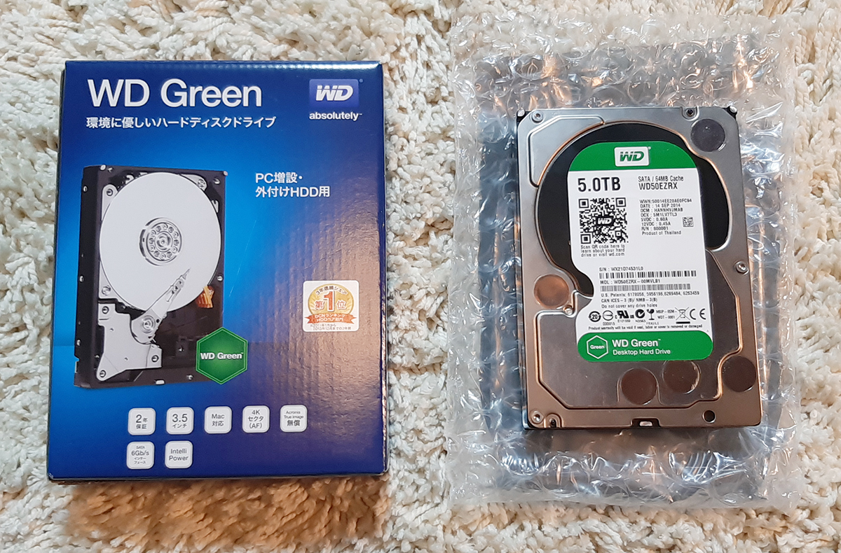 人気No.1の WD/Western DigitalWDEZRX Green5.0TB・HDD