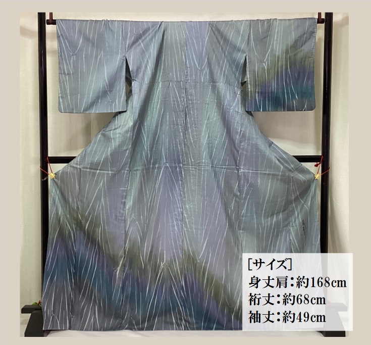 新作入荷!!】 中古品 正絹 訪問着 岩浅公展 絞り加工 ボカシ染 染大島