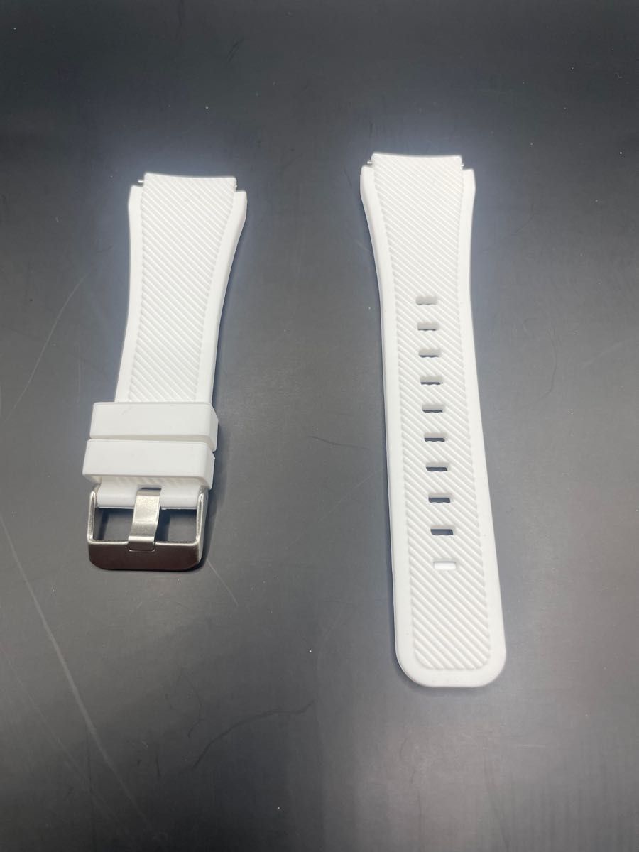 腕時計 ラバーベルト 替えベルト カラフル 白 ホワイト ラグ幅22mm