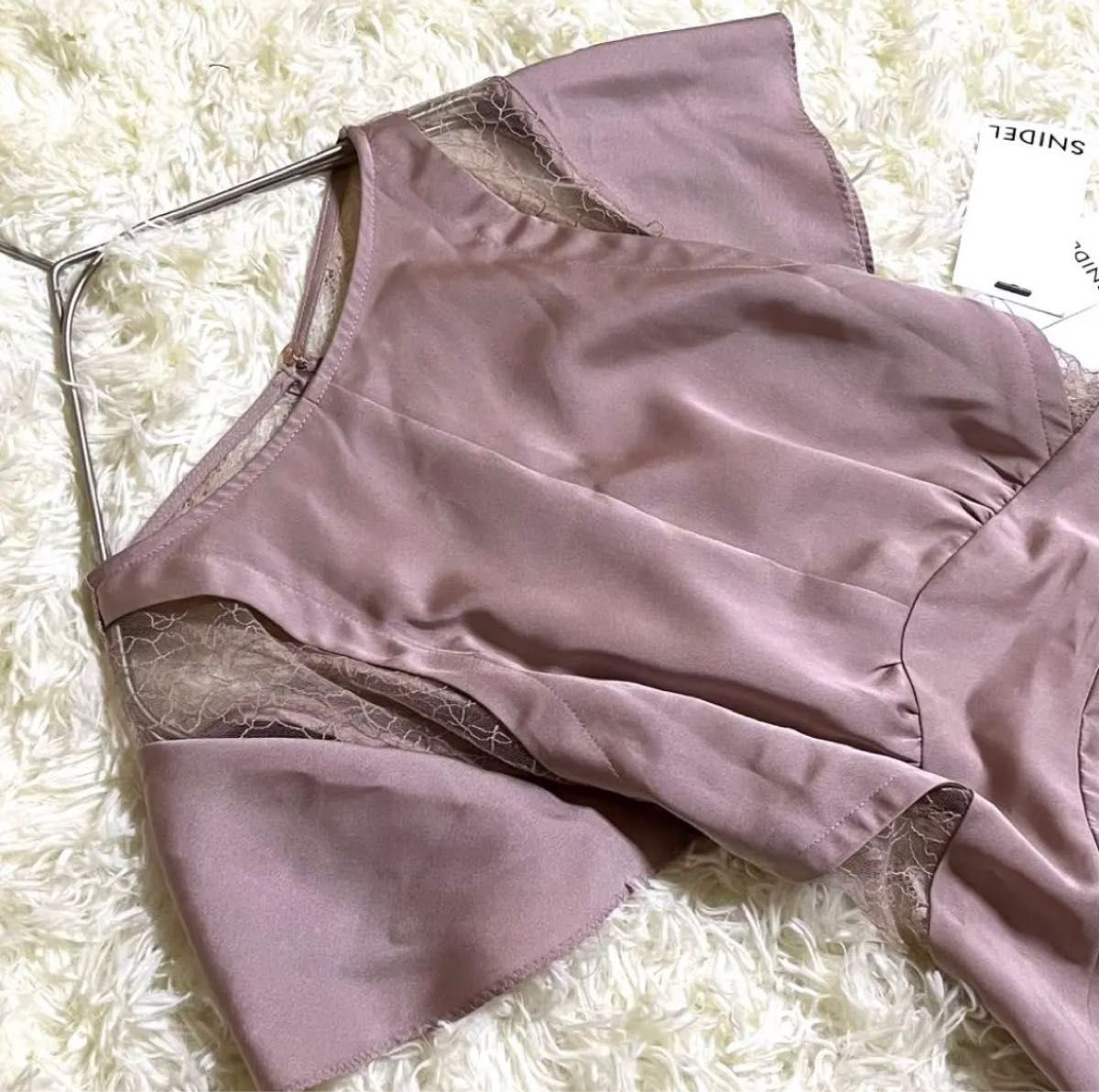 snidel スナイデル バックシャンレースドレス ロングワンピース クルーネック 20SS