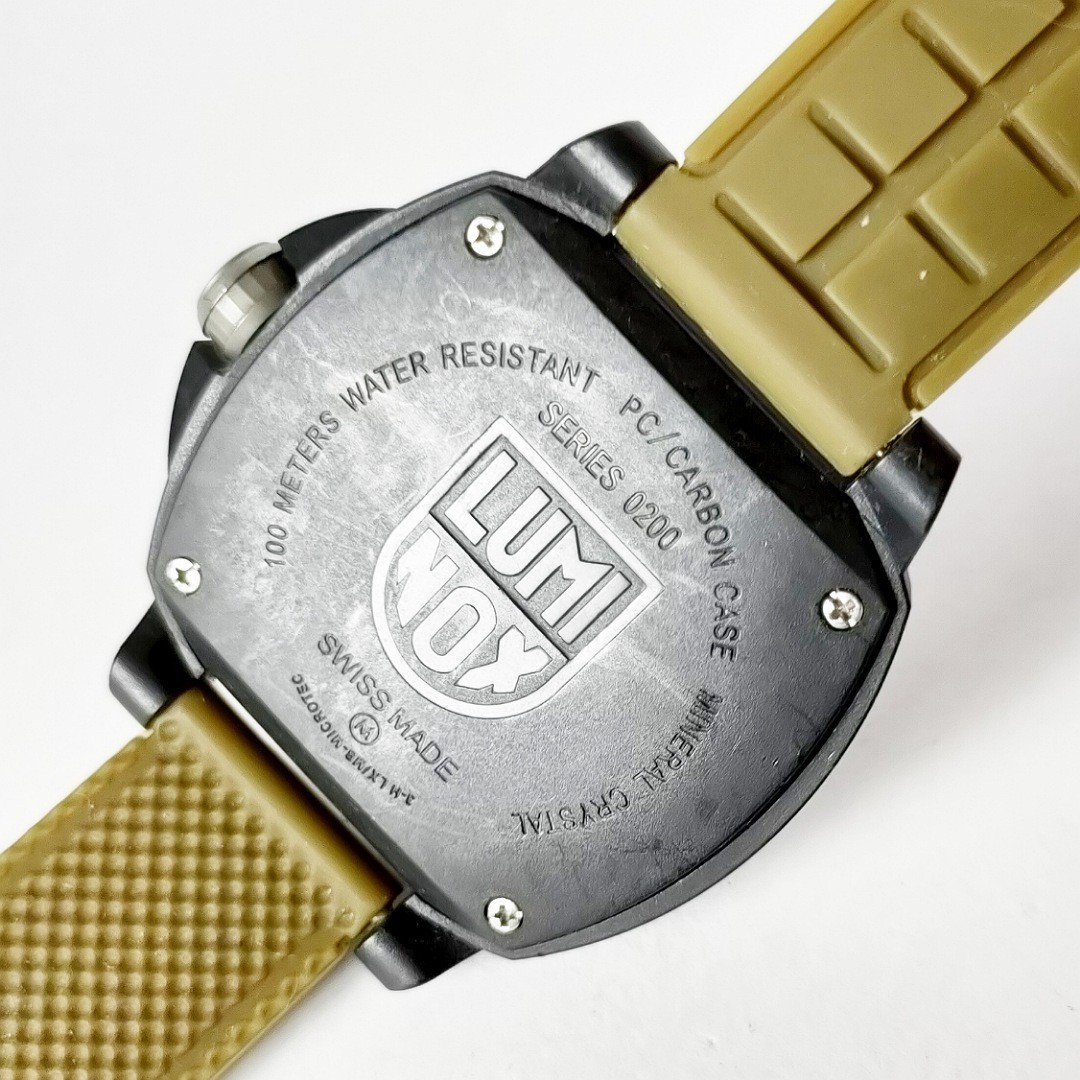 動作品 LUMINOX ルミノックス 0200シリーズ デイト ブラック SWISS クォーツ アナログ メンズ 腕時計 稼働品 c502_画像4