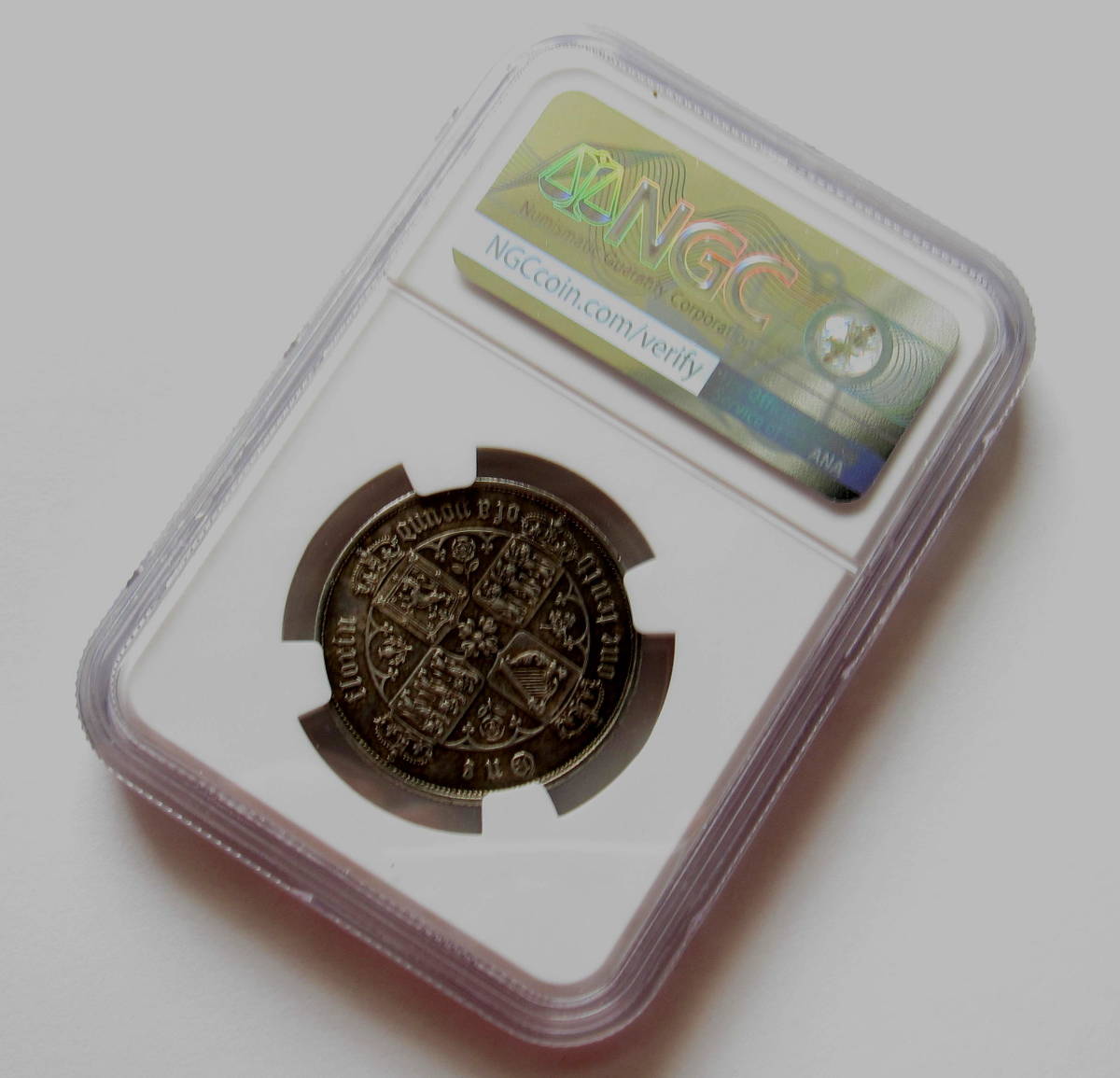 イギリス☆英国ヴィクトリア女王1852年ゴチックフローリン銀貨AU58