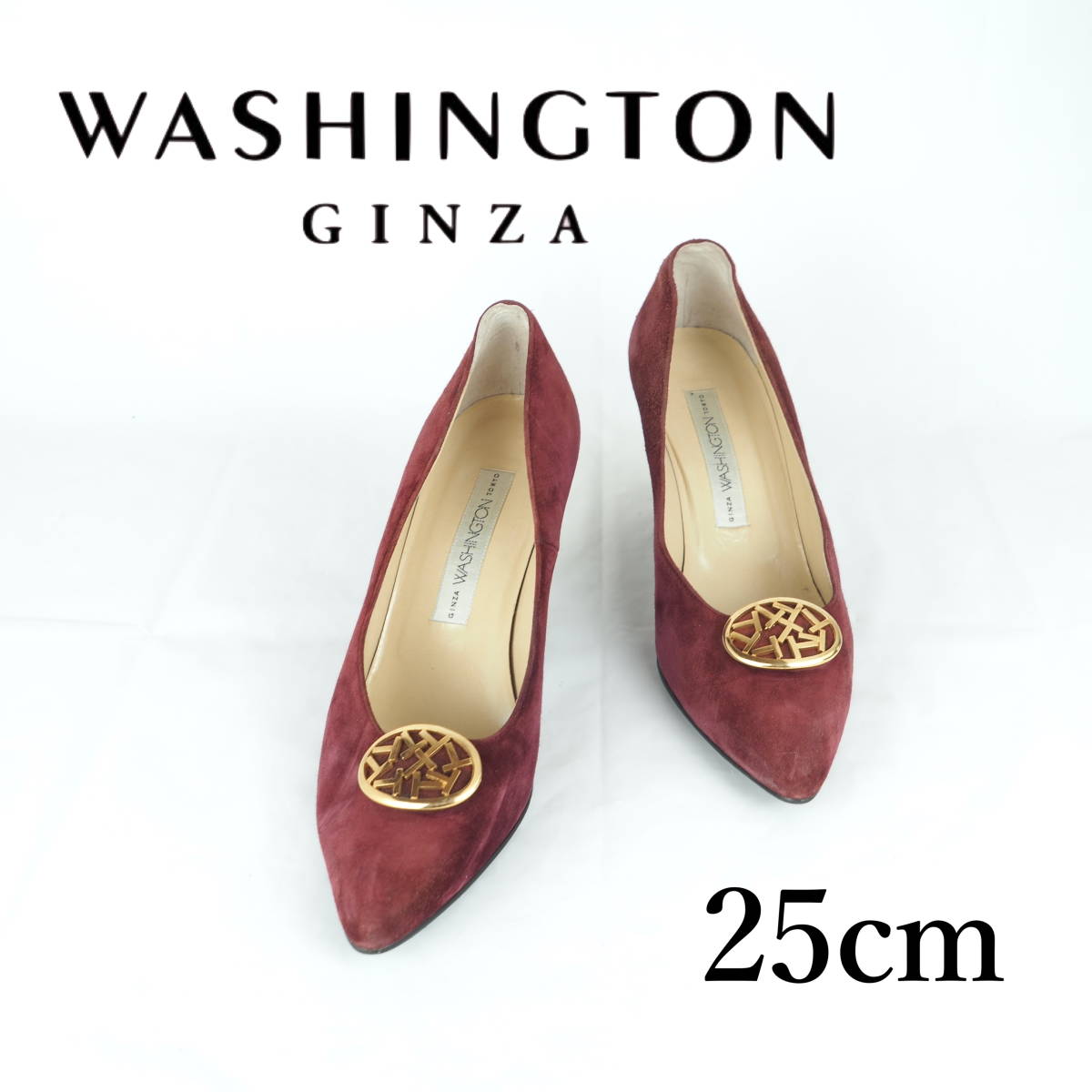 LK9211*WASHINGTON*ワシントン*レディースパンプス*25cm*ワイン*_画像1