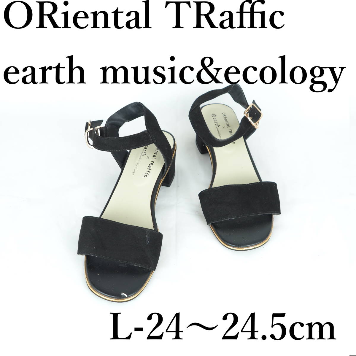 LK9905*ORiental TRaffic×earth music&ecology*オリエンタルトラフィックアースミュージックアンドエコロジー*サンダル*L-24〜24.5cm*黒の画像1