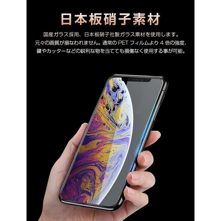 iPhone11・iPhoneXR強化ガラス保護フィル厶日本素材旭硝子硬度9H 2.5D 高透明【2枚セット】送料無料