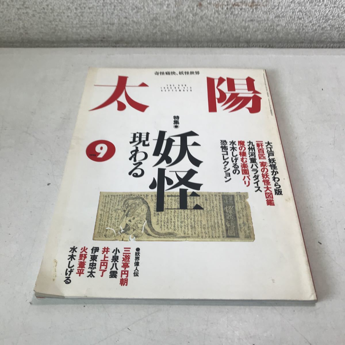 P06◎ 太陽　奇怪痛快，妖怪世界　特集/妖怪現わる　妖怪偉人伝・水木しげる/伊東忠太/小泉八雲　1995年9月発行　平凡社　◎230602_画像1