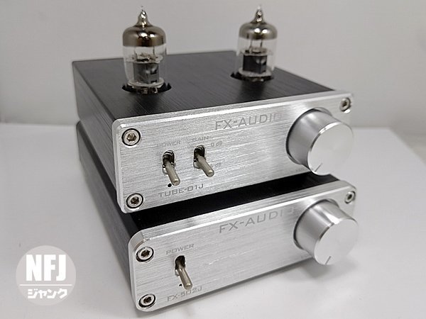 NFJ★ FX-AUDIO- FX-502J & TUBE-01J シルバー 旧ロット【サンプル保管品】2台セット_画像1