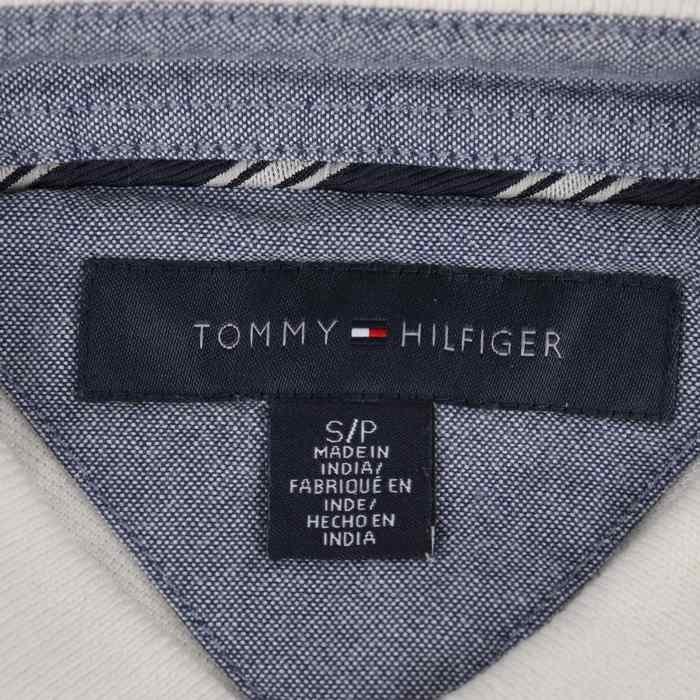 トミーヒルフィガー 半袖ポロシャツ ボーダー フラッグロゴ トップス コットン100% メンズ Sサイズ ネイビー TOMMY HILFIGER_画像2