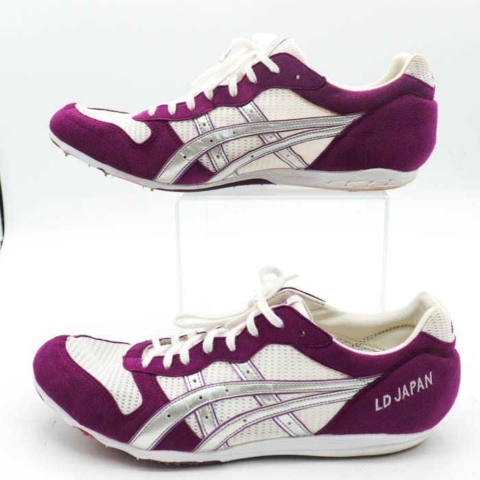  Asics spike shoes track-and-field for LD JAPAN sport sneakers sport shoes men's 27.5cm size purple asics