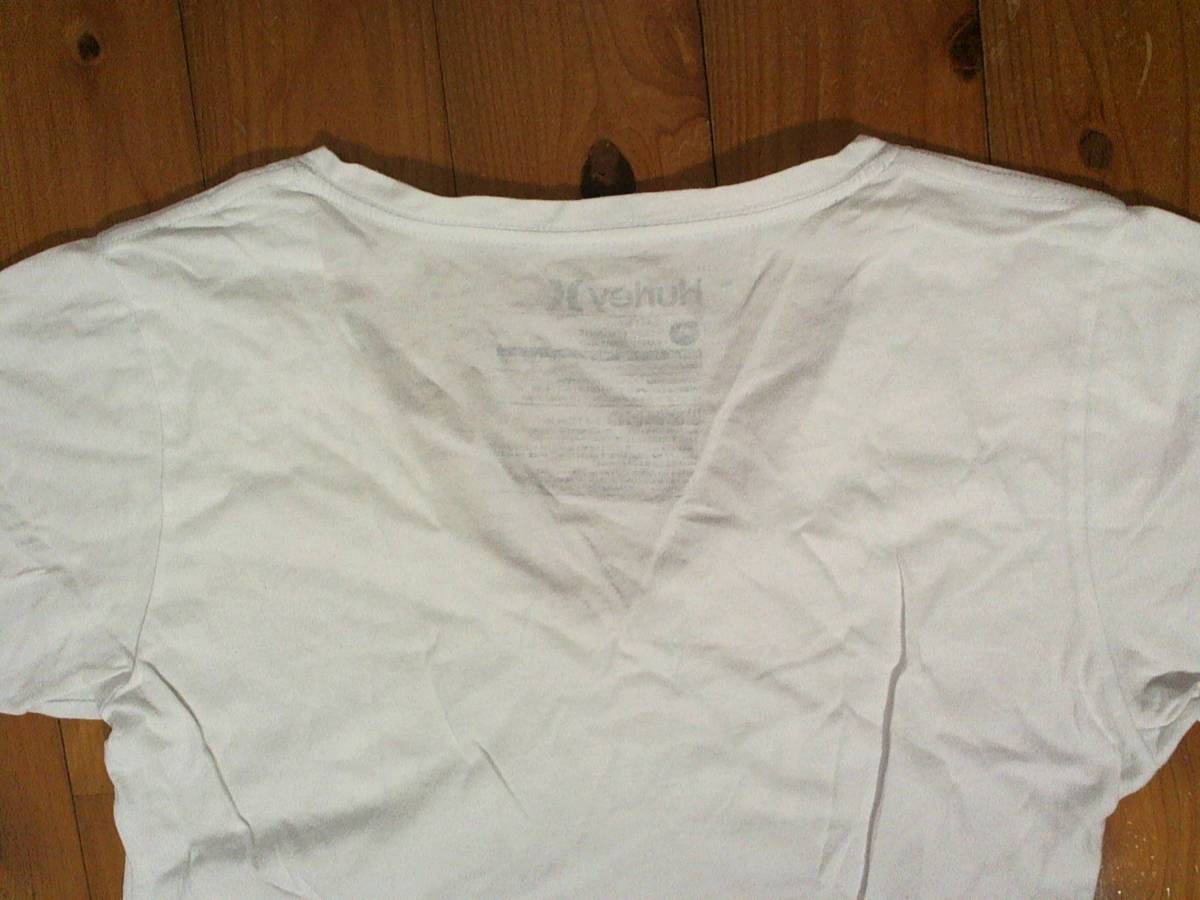 * the smallest defect have * Harley *Hurley* Logo print V neck cotton short sleeves T-shirt M white white 