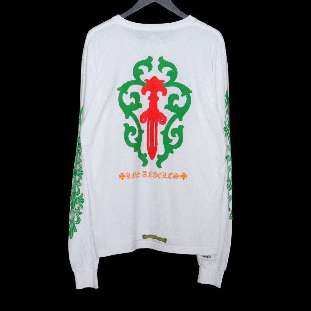 CHROME HEARTS LA限定 Los Angeles Dagger Print L/S Tee ホワイト L