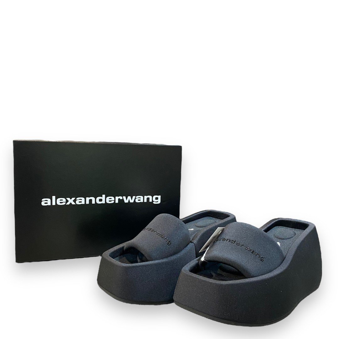 ALEXANDERWANG Taji Platform Slide サンダル サイズ37 ブラック 30222S011 アレキサンダーワン プラットフォーム スライド サンダル