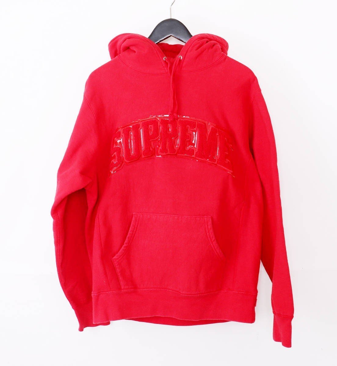 SUPREME 17AW Patent Chenille Arc Logo Hooded Sweatshirt Mサイズ Red シュプリーム アーチロゴ スウェットパーカー レッド