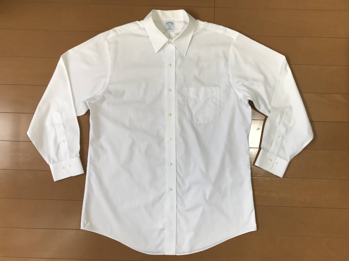送料無料 ブルックスブラザーズ ドレスシャツ M L 16H-2/3 白 ホワイト