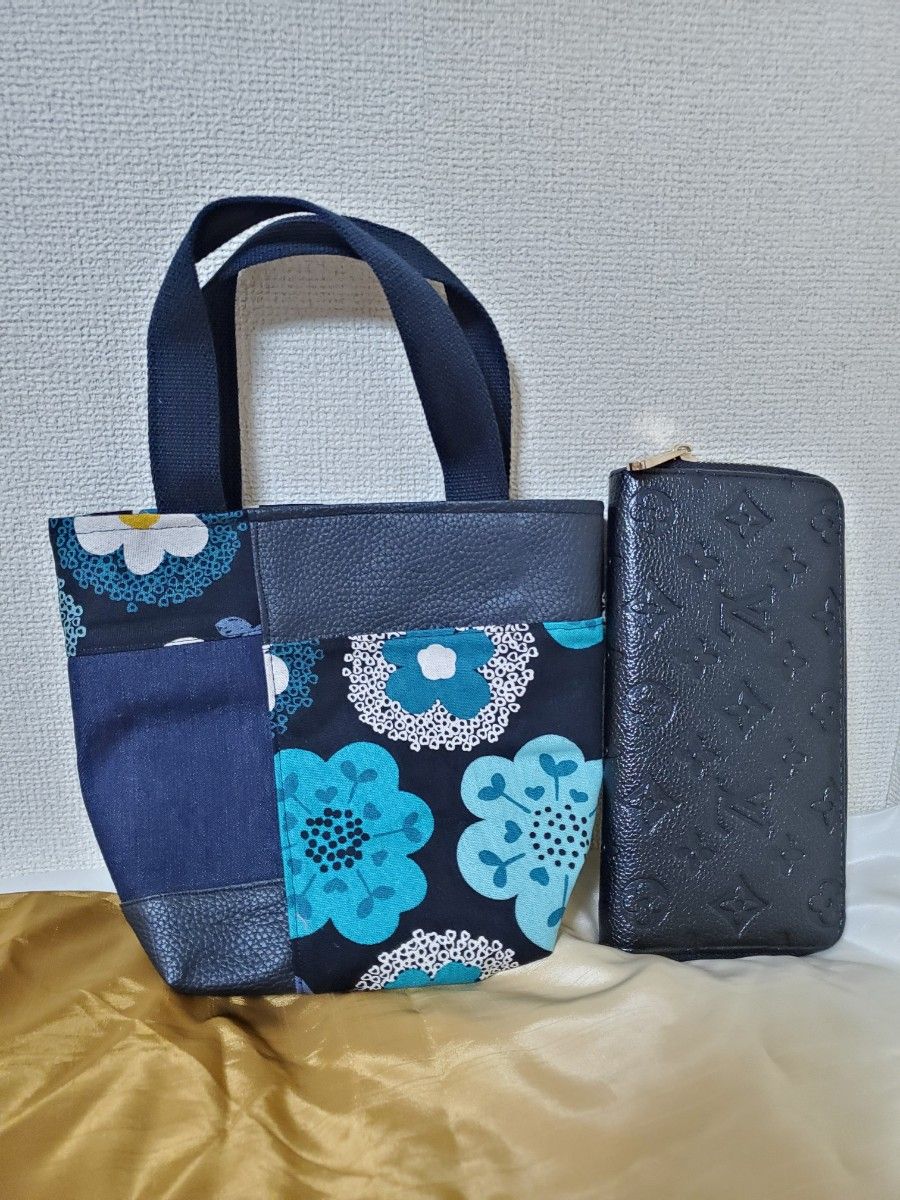 sale ハンドメイド 北欧花柄 パッチワーク ミニバッグ トートバッグ