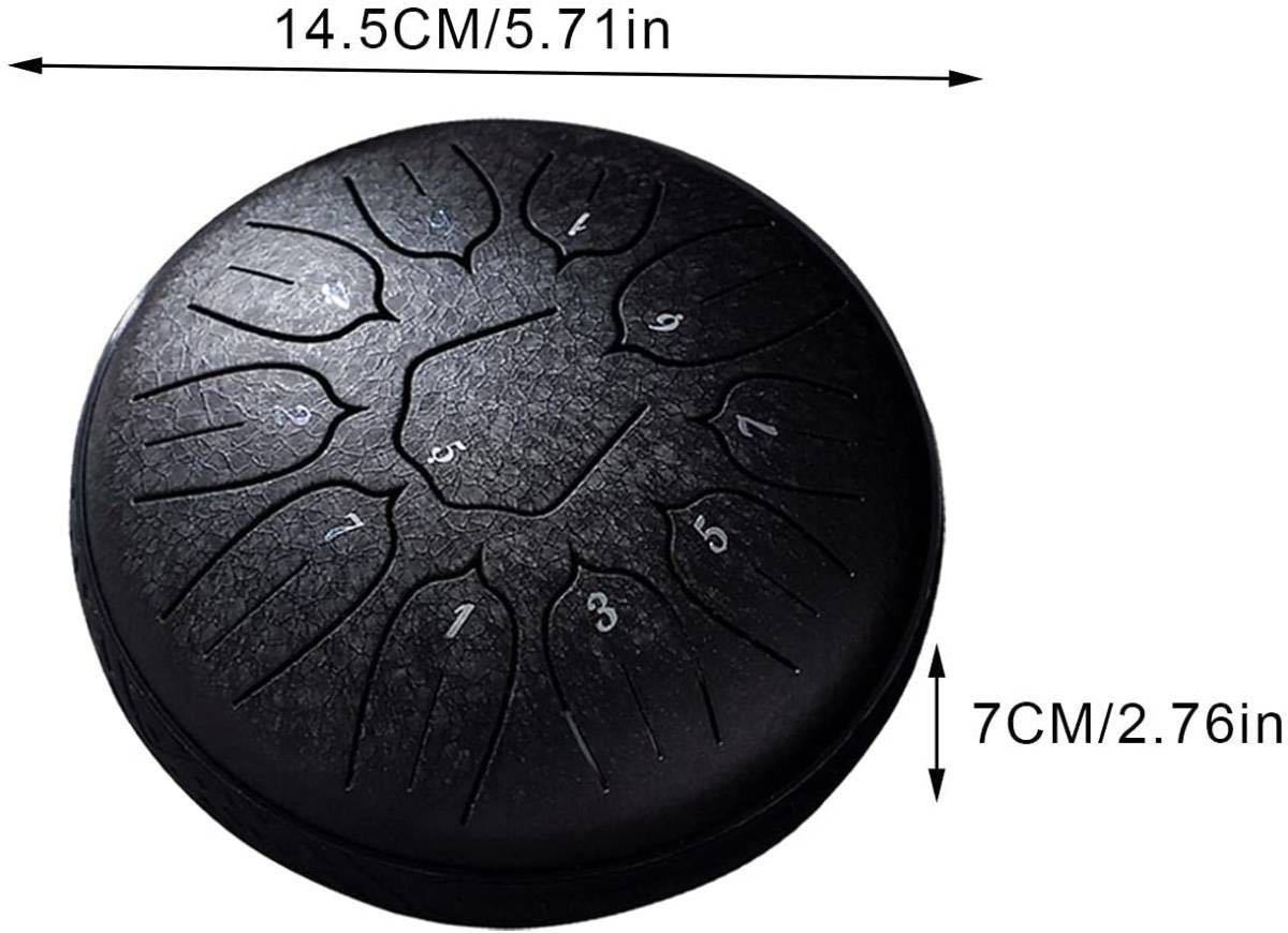 スリットドラム 6インチ11音 初心者の音楽愛好家のギフト用マレットトラベルバッグスチール舌ドラム ラムハーモニックタンクドラム瞑想_画像3